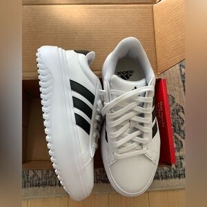 Adidas Women’s White Grand Court Platform Sneakers